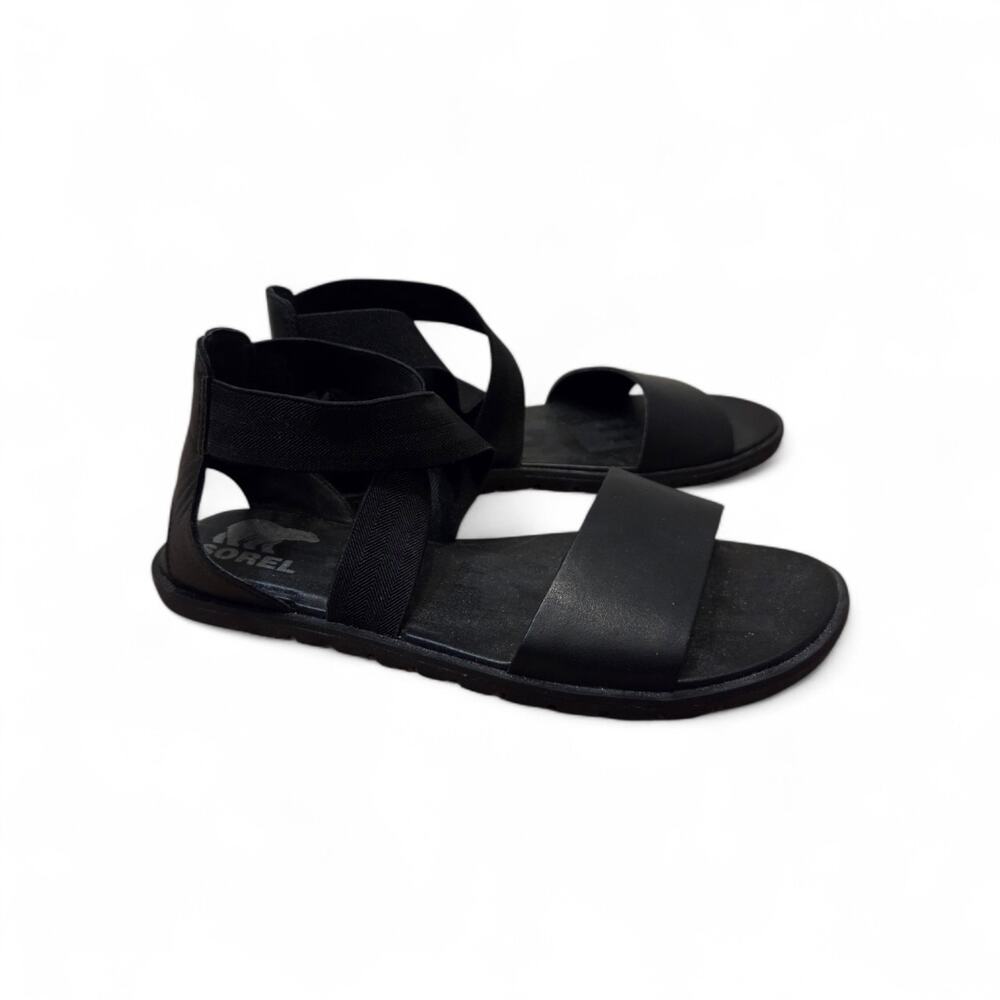 Sorel Black Strappy Flat Sandals like new Condition